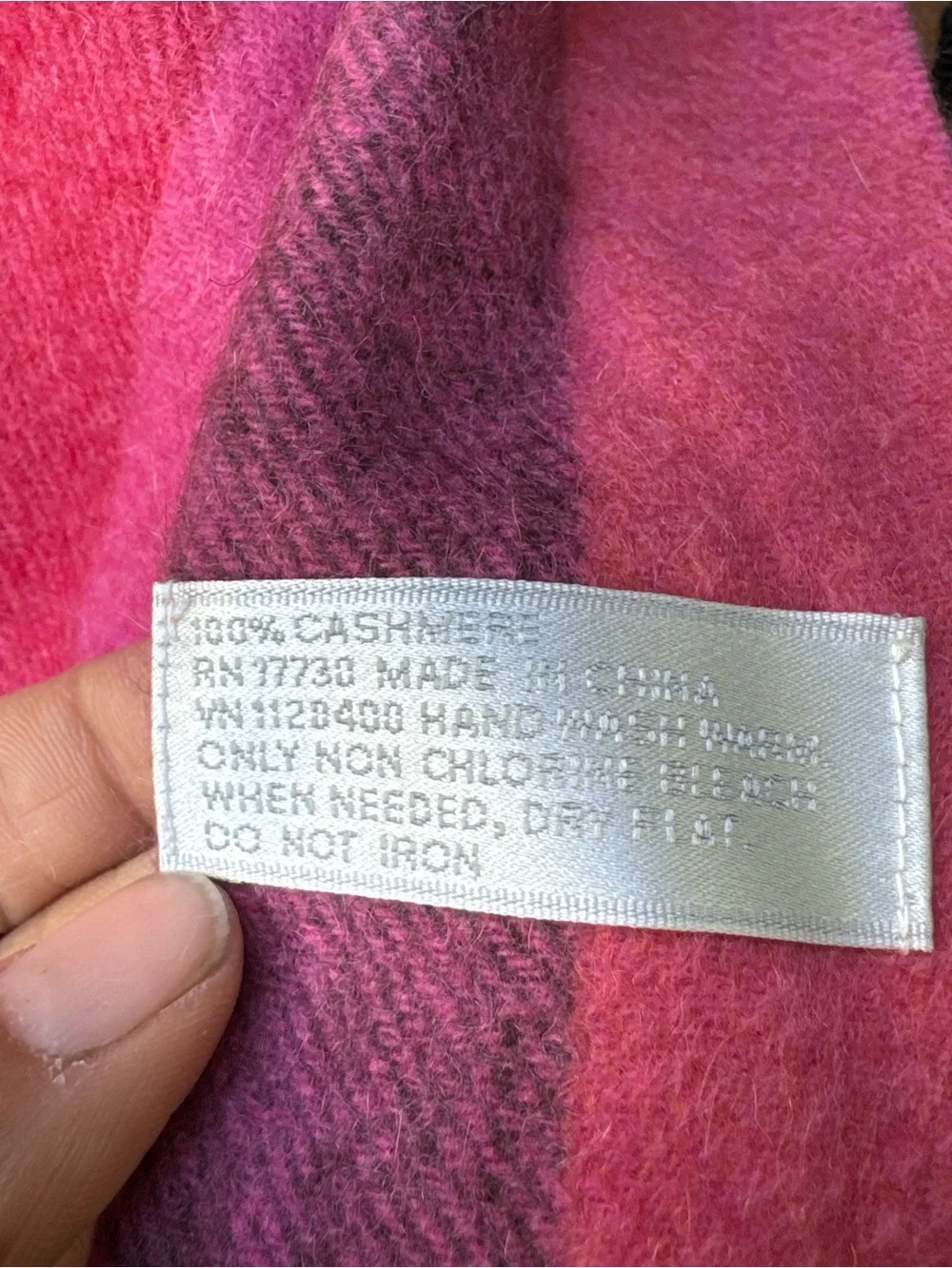 Designer 100% Cashmere Scarf Striped Multi Shades Of Pink Yellow Purple